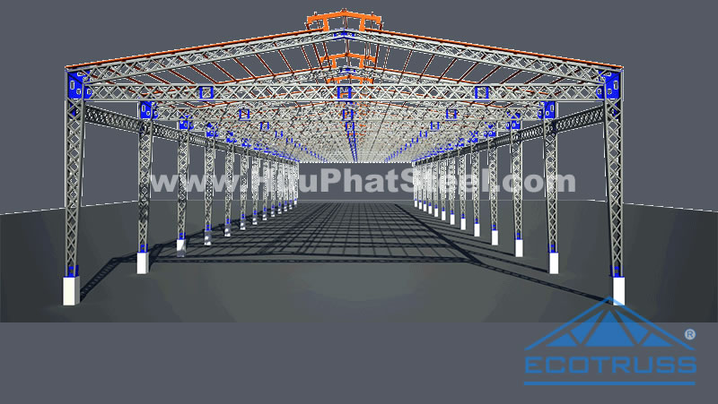 khung nhà kho thép tiền chế khung nha kho thep tien che