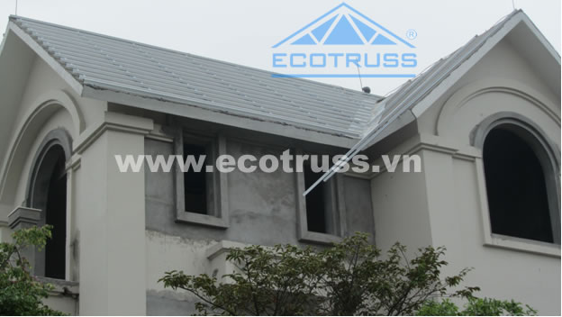 Dịch vụ thiết kế, thi công khung kèo thép mạ mái lợp ngói
